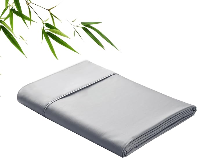 Bamboo Viscose Flat Sheets Only, 400 Thread Count Sateen Weave Cal King Size by ZaizaiHome