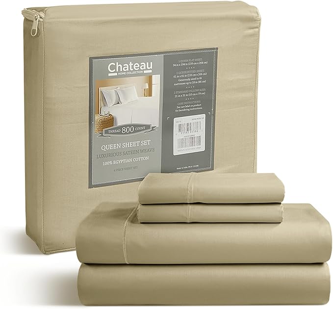 800TC 100% Egyptian Cotton Sateen Weave 3PC Twin XL Size Sheets Set, XL Twin - Image 7