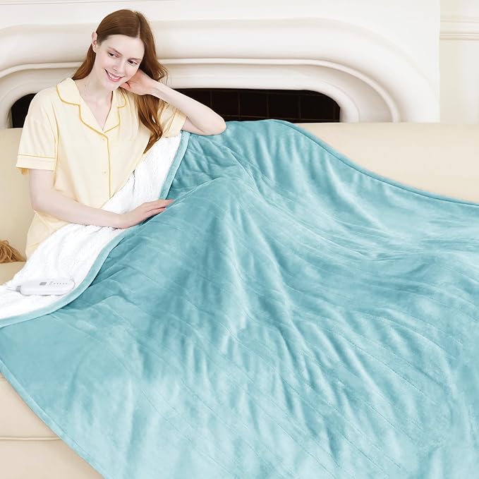 Electric Blanket Heated Throw 50" x 60" by Vellubam