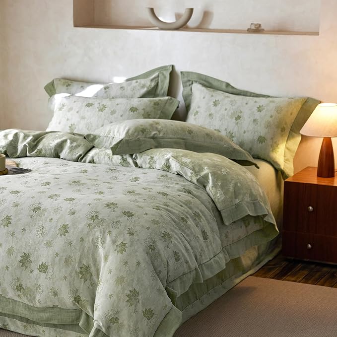 mixinni Yarn-Dyed Jacquard Duvet Cover King, Soft Breathable Double Layer Gauze - Image 2