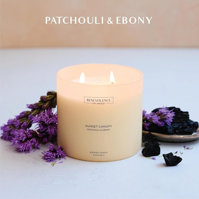 Patchouli & Ebony – Benevolence LA 3-Wick Fall Scented Candle - Image 3