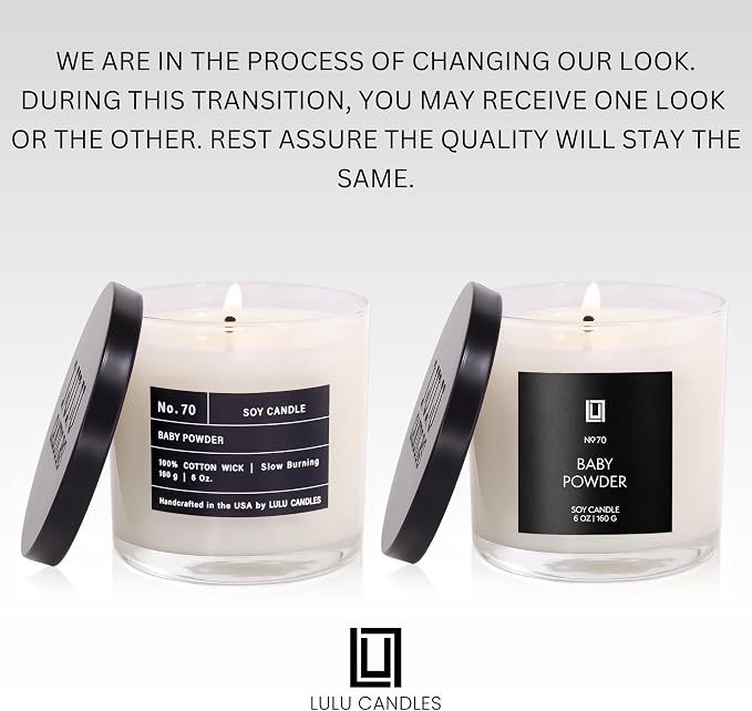 Lulu Candles | Baby Powder | Luxury Scented Soy Jar Candle | Hand Poured in The - Image 2