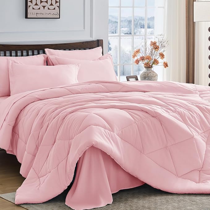 HEVUMYI Pink Twin Comforter Set by HEVUMYI