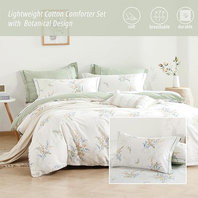 LEMIROE White Cotton Comforter King Size 3Pcs - Image 2