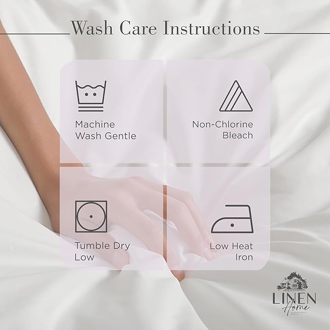 Linen Home 100% Cotton Percale Sheets Full Size, Iris Lilac, Deep Pocket - Image 5