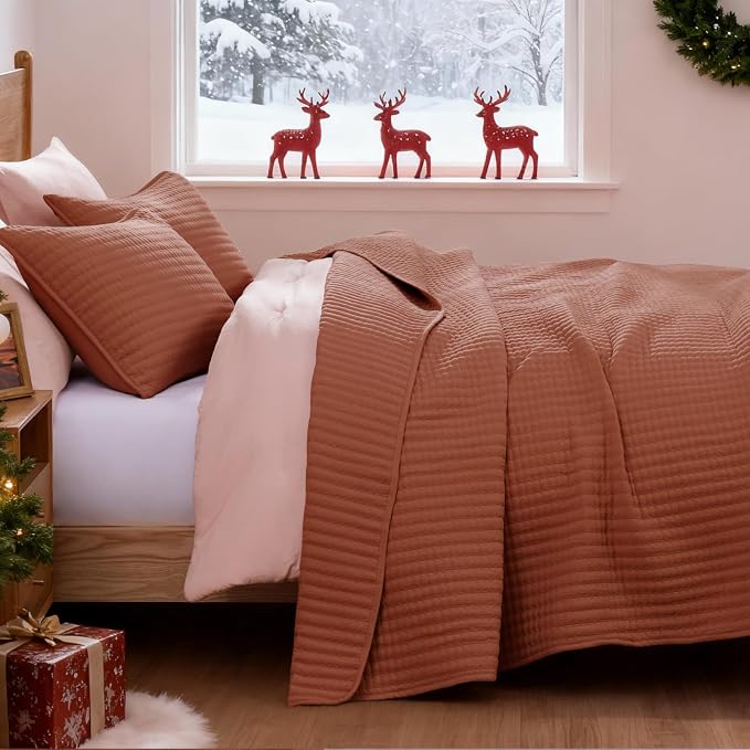WRENSONGE King Size Quilt-3 Pieces Lightweight Autumn Leaf Fall King Quilt - Image 5