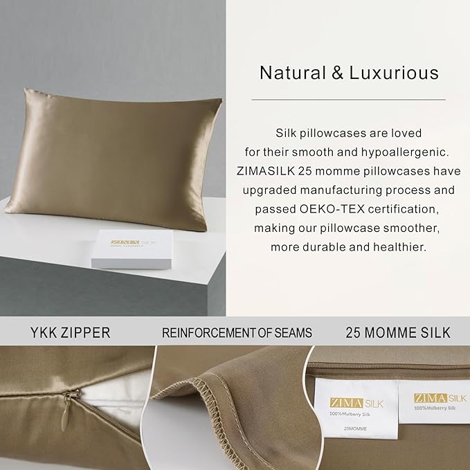 ZIMASILK 25 Momme 100% Pure Mulberry Silk Pillowcase - Image 4