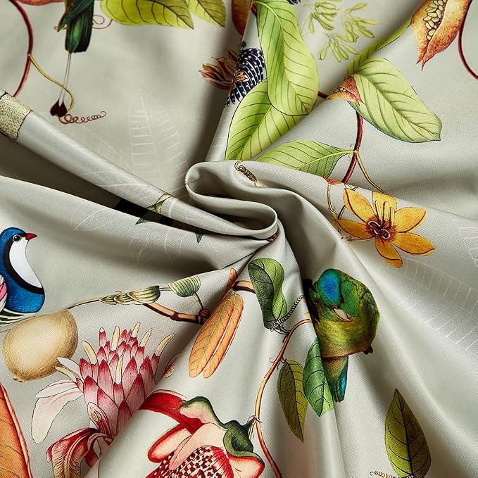 mixinni Duvet Cover Queen Size Set Floral Leaves Pattern Cotton Bird Printed - Image 6