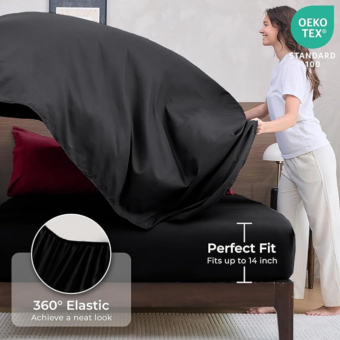 HEVUMYI Red & Black Queen Comforter Set - Image 5