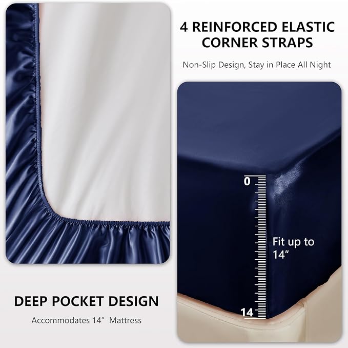 CozyLux Satin Sheets King Size Sheet Set - Image 4