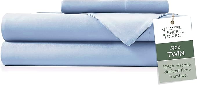Hotel Sheets Direct 3 Piece Bed Sheet Set Twin Size, 100% Viscose Derived from by HOTELSHEETSDIRECT