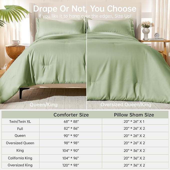 MUXHOMO Green Oversized King Comforter Sets, All Season Ultra Soft Down - Image 8