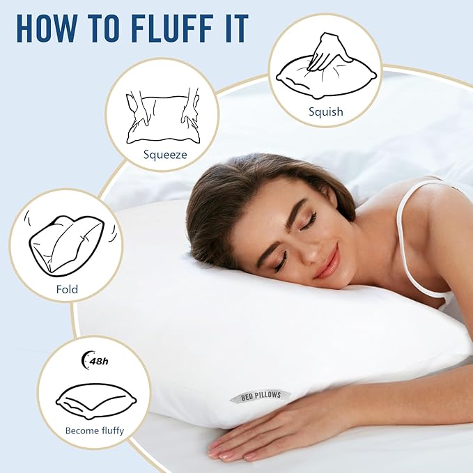 Piwaal Bed Pillows King Size 4-Pack - Image 6