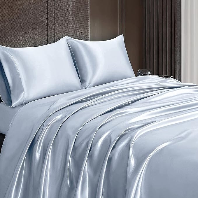 Homiest Baby Blue Satin Flat Sheet - Image 6