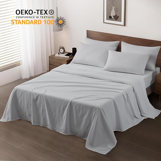 Maple&Stone Twin Flat Sheet 6 Pack, Premium Soft & Breathable, Brushed - Image 2
