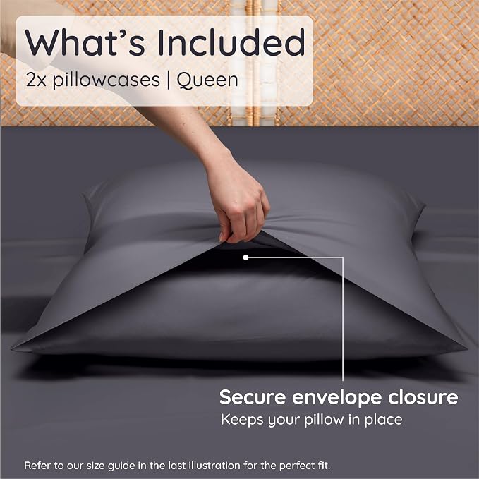 Bambaw 100% Viscose Derived from Bamboo Pillowcase Queen Size – Set of 2 - Image 2