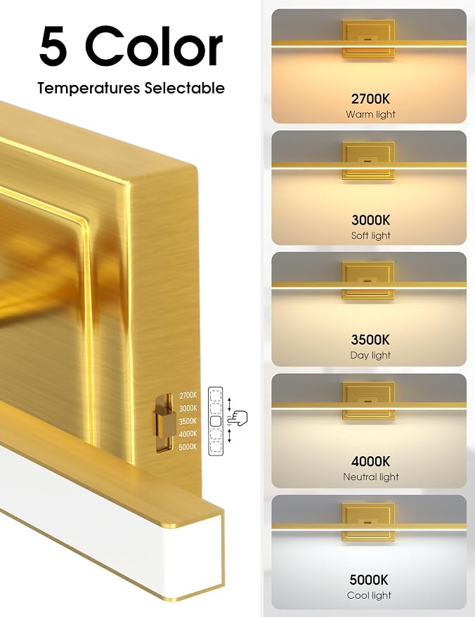 VOLISUN Bathroom Vanity Light 48 inch, 30W Dimmable 5CCT Led Bathroom Light - Image 3