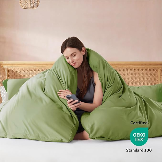 Nestl Calla Green California King Duvet Cover Sets - Image 3