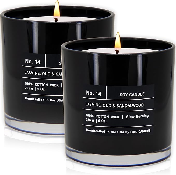 Lulu Candles | Jasmine, Oud & Sandalwood | Luxury Scented Soy Jar Candle | Hand by LULUCANDLES