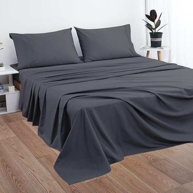 2-Pack Cotton Twin Flat Sheet Only, 600 Thread Count 100% Egyptian Cotton Top - Image 5