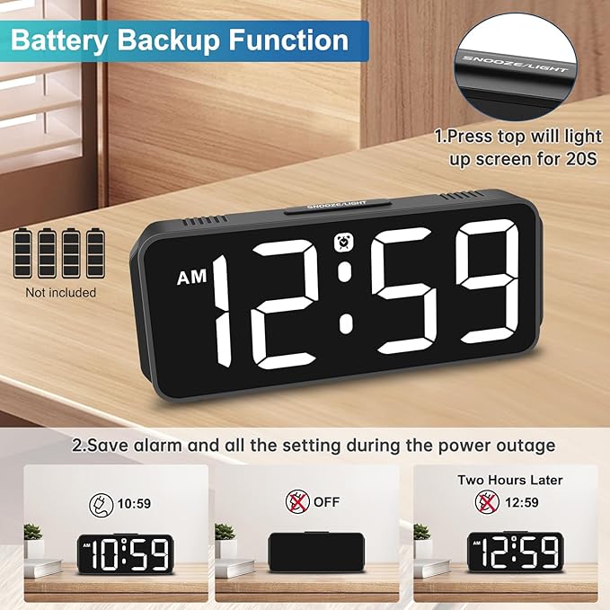 Peakeep Small Digital Alarm Clock Plug in - Image 5