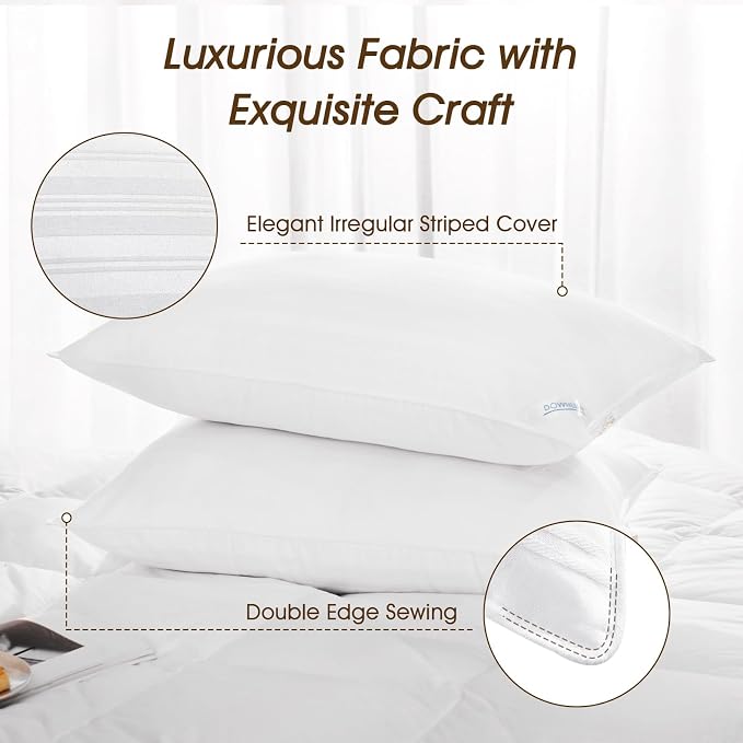 downluxe Down Alternative Pillows Queen Size Set of 2 - Image 7