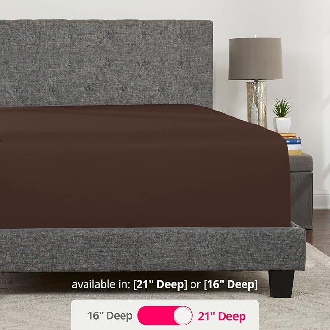 Deep Pocket Full Size Fitted Sheet 21' Full Size Deep Pocket Sheet Perfectly - Image 3