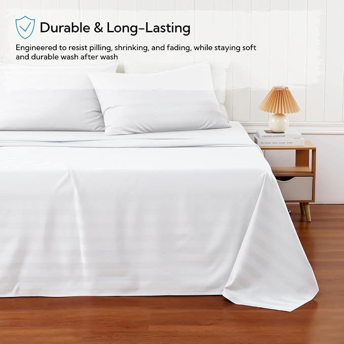Cotton Flat Sheets Only, 600 TC 100% Cotton Flat Sheet Top Sheet Only, Full - Image 5