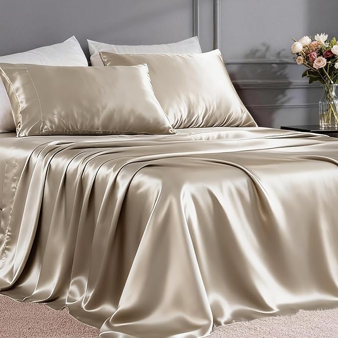 FreshCulture Satin Sheets King Size by FreshCulture