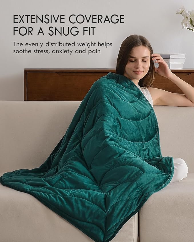 Kaisa Weighted Lap Blanket 5 lbs 41" x 53", Cozy Luxury Crystal Velvet Small - Image 2