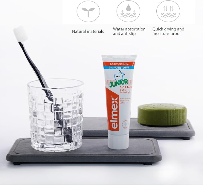 NiuYichee 2 Pcs Water Absorbing Stone Trays, Kitchen/Bathroom Sink Soap Dish - Image 5