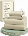 LANE LINEN 100% Organic Cotton Fully Elasticized California King Sheet Set by LaneLinen
