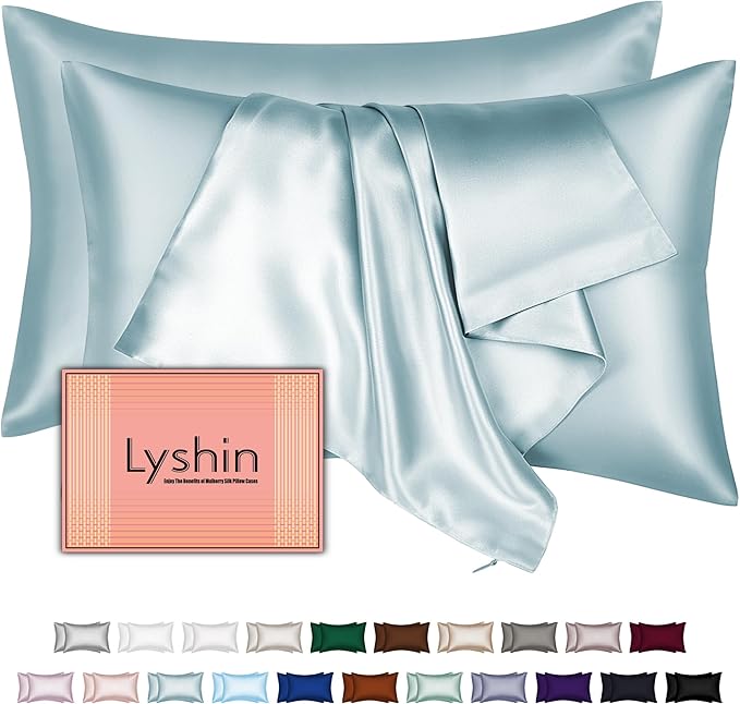 Silk Pillow Cases 2 Pack King Size by LYSHINSILKPILLOWCASES