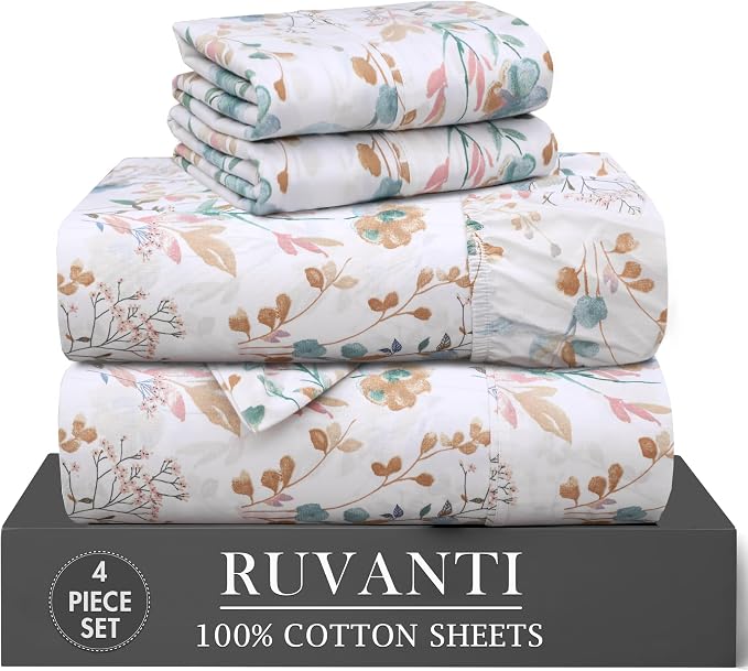 RUVANTI 4 Pcs Cotton Sheets by Ruvanti