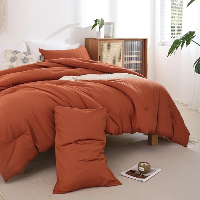 ROSGONIA Oversized Queen Comforter Burnt Orange - Image 6