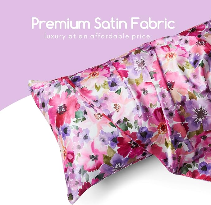 MR&HM Satin Pillowcase for Hair and Skin, Silk Satin Pillowcase 2 Pack - Image 2