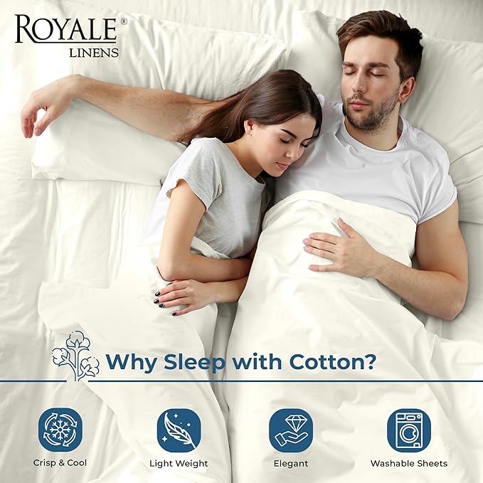 Royale Linens 100% Organic Cotton Twin XL Flat Sheet Only - Image 3