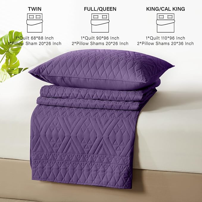 akkialla King/Cal King Quilt Set, Boho Geometric Pattern, Soft All-Season - Image 7