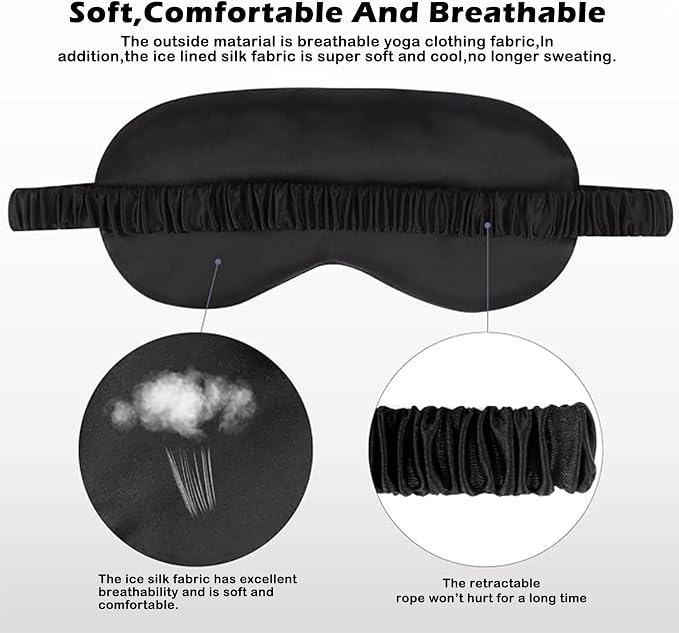 4Pcs Silk Sleep Masks Satin Eye Mask Silky Eyes Cover Blindfold Eyeshade - Image 6