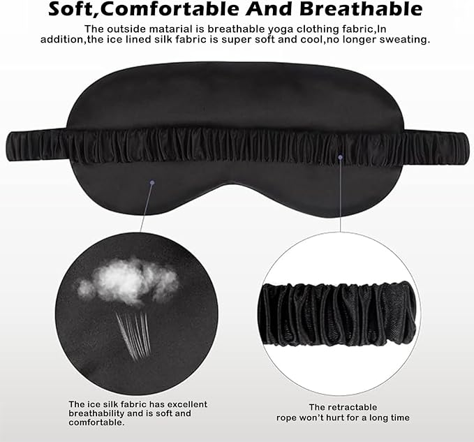 4Pcs Silk Sleep Masks Satin Eye Mask Silky Eyes Cover Blindfold Eyeshade - Image 6