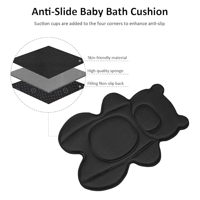 Infant Baby Bath Cushion, Fits Inside Most Baby Bathtubs, Breathable Soft Baby - Image 5