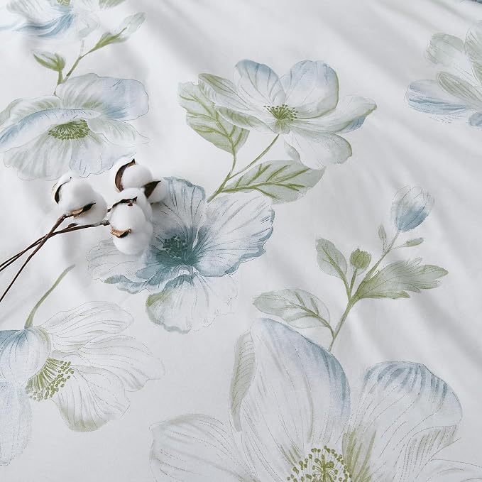 OAITE Duvet Cover Set Queen Size Floral Pattern 500 Thread Count Ultra Soft - Image 6