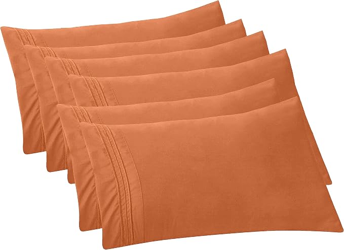 Elegant Comfort 6-Pack Solid Pillowcases 1500 Premium Hotel Quality Microfiber by ELEGANTCOMFORT