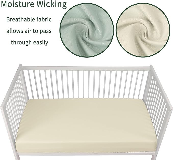 GUNTAIL Baby Crib Sheets for Boys Girls, 2 Pack Fitted Crib Sheet for Standard - Image 3