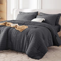 MUXHOMO 7 Pieces Full Comforter Set, Seersucker Bed in a Bag Full Size by MUXHOMO