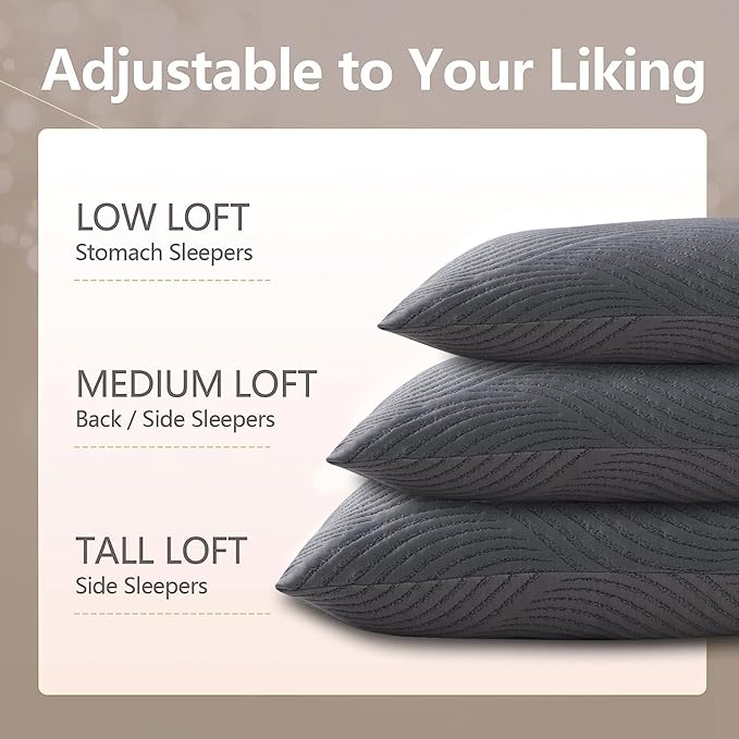 King Size Pillows Set of 2 Cooling Memory Foam Pillows - Image 5