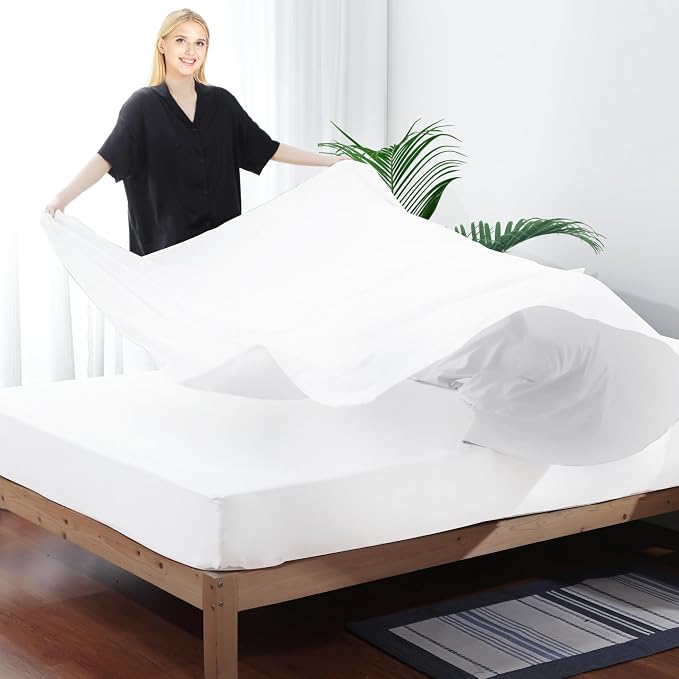 Flat Sheet Only 2 Pack, TwinXL Size 400 Thread Count 100% Egyptian Cotton Flat - Image 4