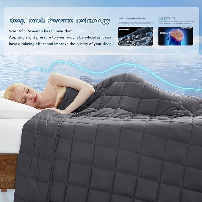 Topcee Weighted Blanket Soft Cooling Heavy Blanket Sleeping, Apply to 190-210 - Image 3