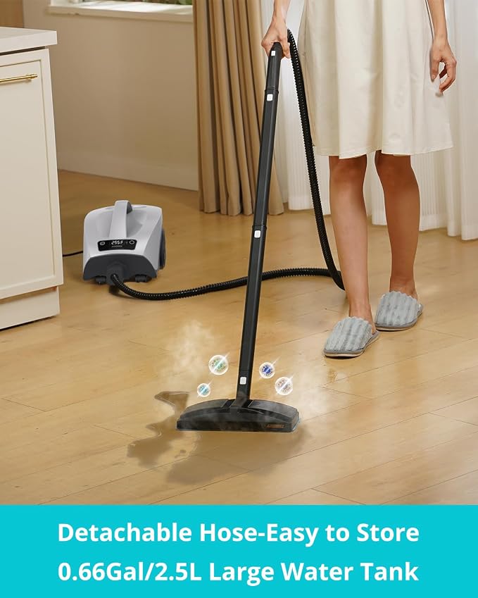 Steam Cleaner: 40s Fast Heating-0.66Gal Large Tank-21 PCS Kit-No Cooling-Refill - Image 3