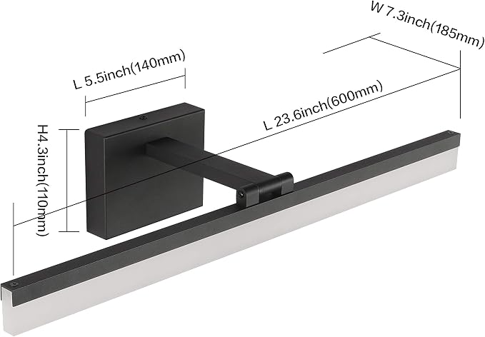 SOLFART Dimmable Black Vanity Light Bar Lighting Fixtures Modern Bathroom Light - Image 8